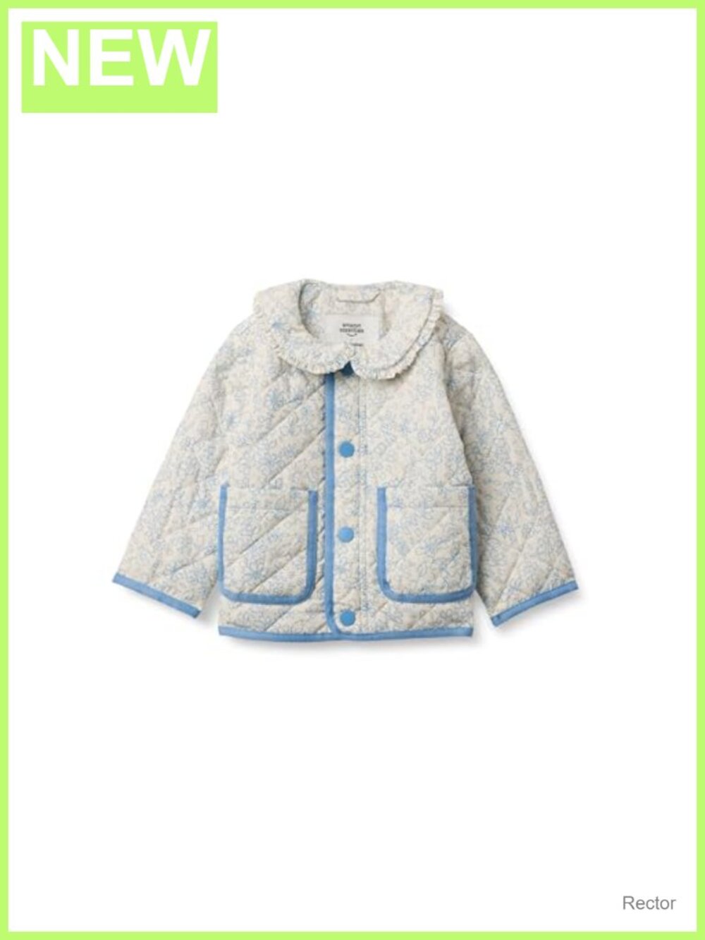 Quilted Field Jacket Ruffle Snap Button Patch Pockets Toddler Baby Girls